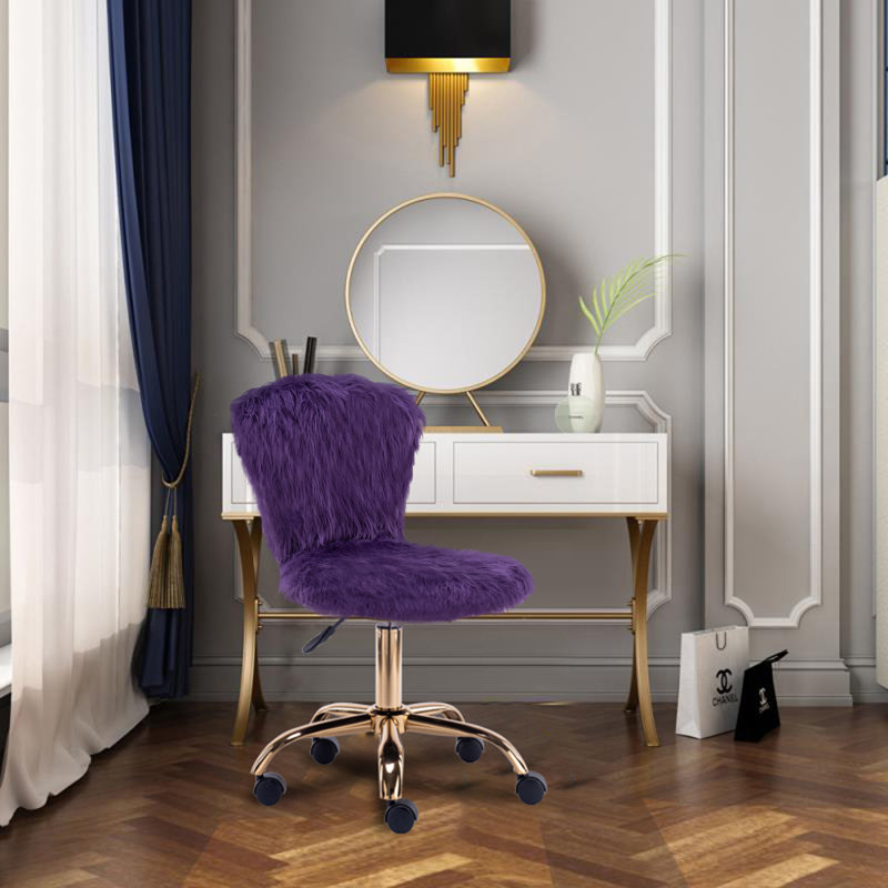 Mercer41 Cammack Faux Fur Task Chair Reviews Wayfair